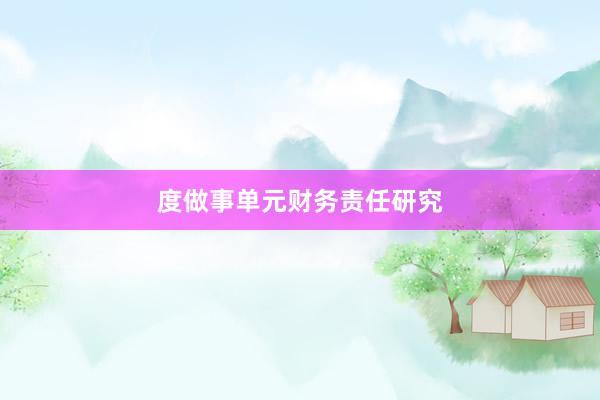 度做事单元财务责任研究