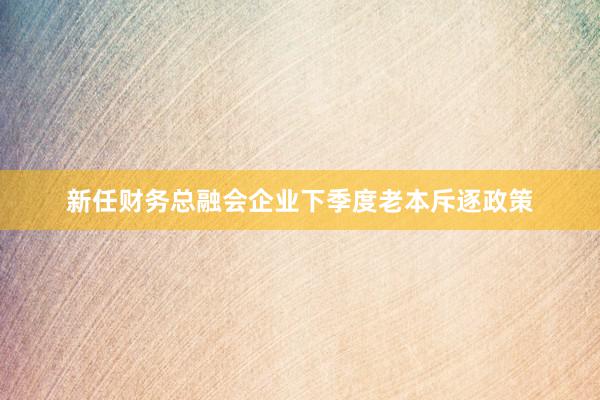 新任财务总融会企业下季度老本斥逐政策